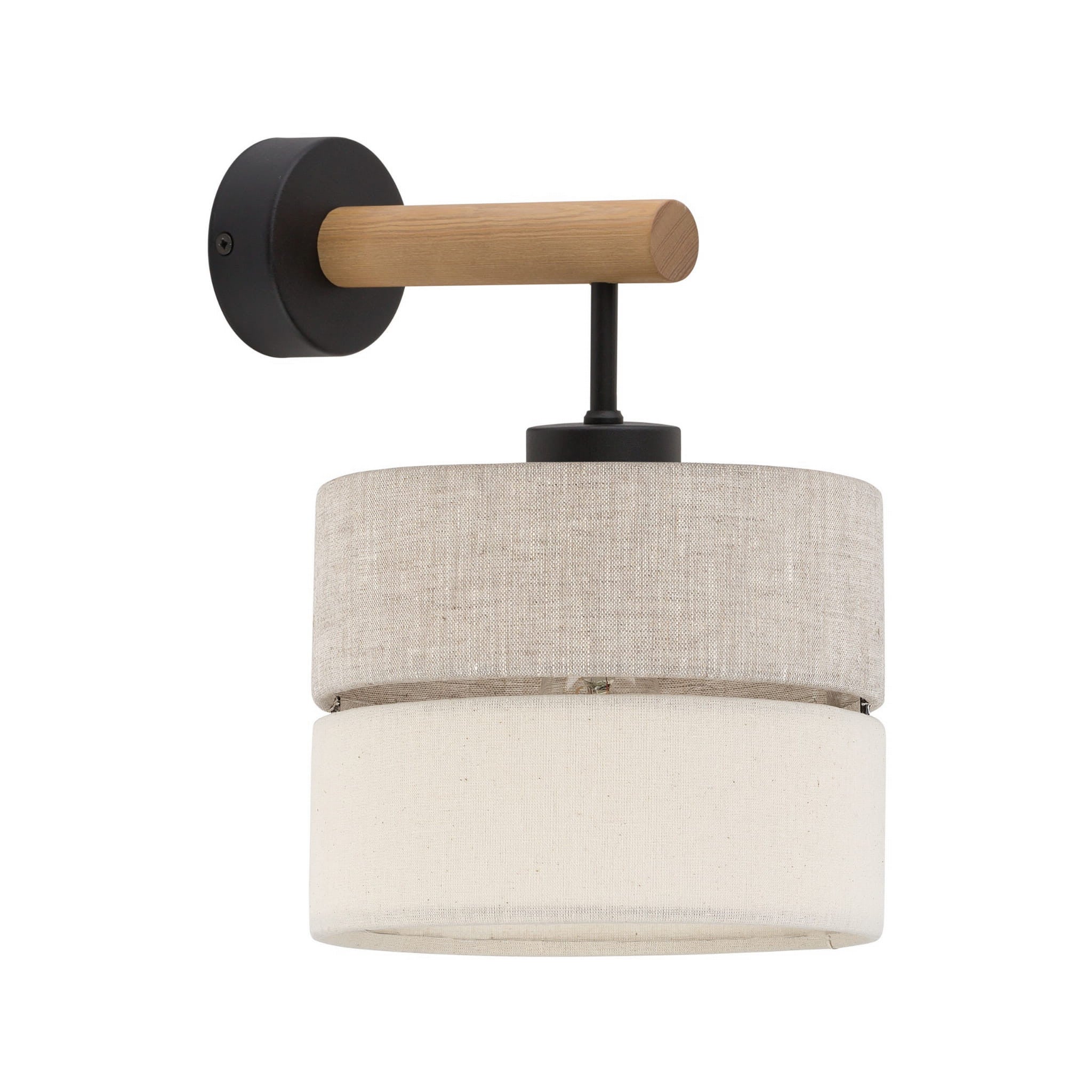 Kinkiet ścienny Eco jasne drewno-czarny-beżowy 1xE27x15W wym: 30 x 20 x 25 cm tkanina IP20 TK Lighting