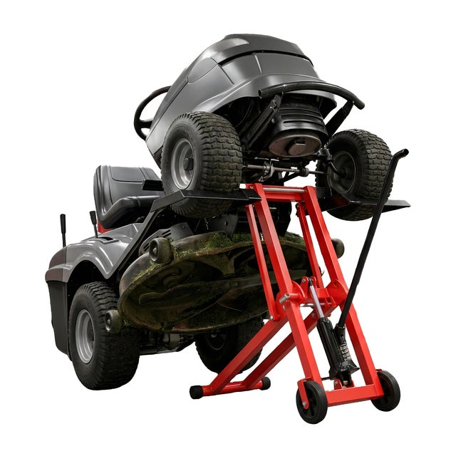 Cric Lève Tracteur de Tondeuse 227KG Lève Tondeuse Pliable Pont élévateur pour Tondeuse à gazon & ATV, Réglable en Hauteur sur 3 niveaux