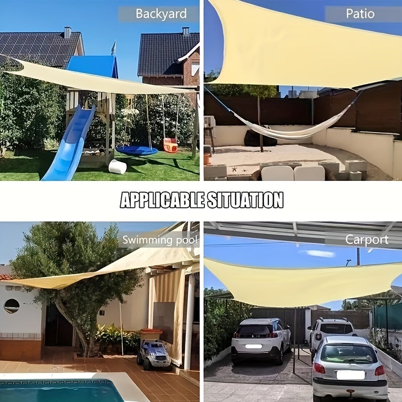 2pcs Voile d'ombrage, auvent extérieur rectangulaire de 5x4 m, pare-soleil imperméable anti-UV, tissu d'ombrage de Camping pour jardin - 5
