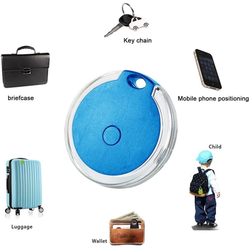 Lot de 4 mini localisateurs GPS étanches et portables Bluetooth pour bagages/enfants/animaux/chat/chien - 4
