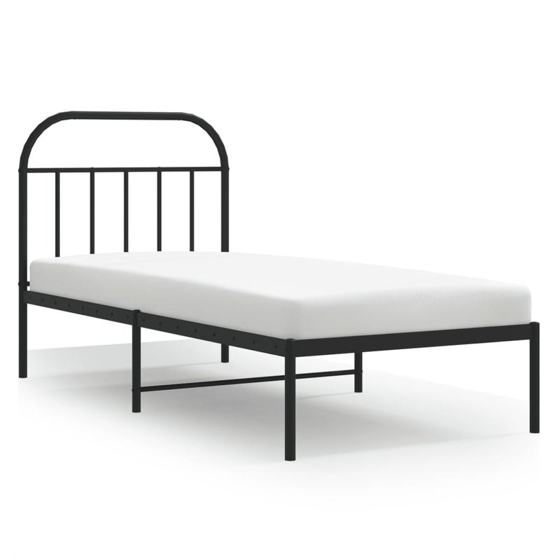 Zdjęcia - Łóżko Metalowe Czarne Rama Łóżka Ze Stelażem Do Sypialni Pokoju 90x190 cm