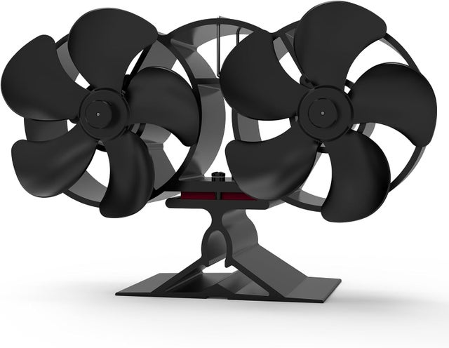 Ventilateur Poele à Bois 6 Pales avec Thermomètre, Ventilateur de Cheminée Alimenté Par la Chaleur pour Poêle à Bois/Cheminée/Gaz/Bûche