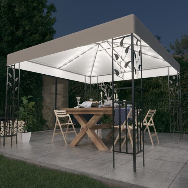 Gazebo da Giardino | Gazebo da Esterno con Luci LED a Stringa 3x3 m Bianco CFW65873