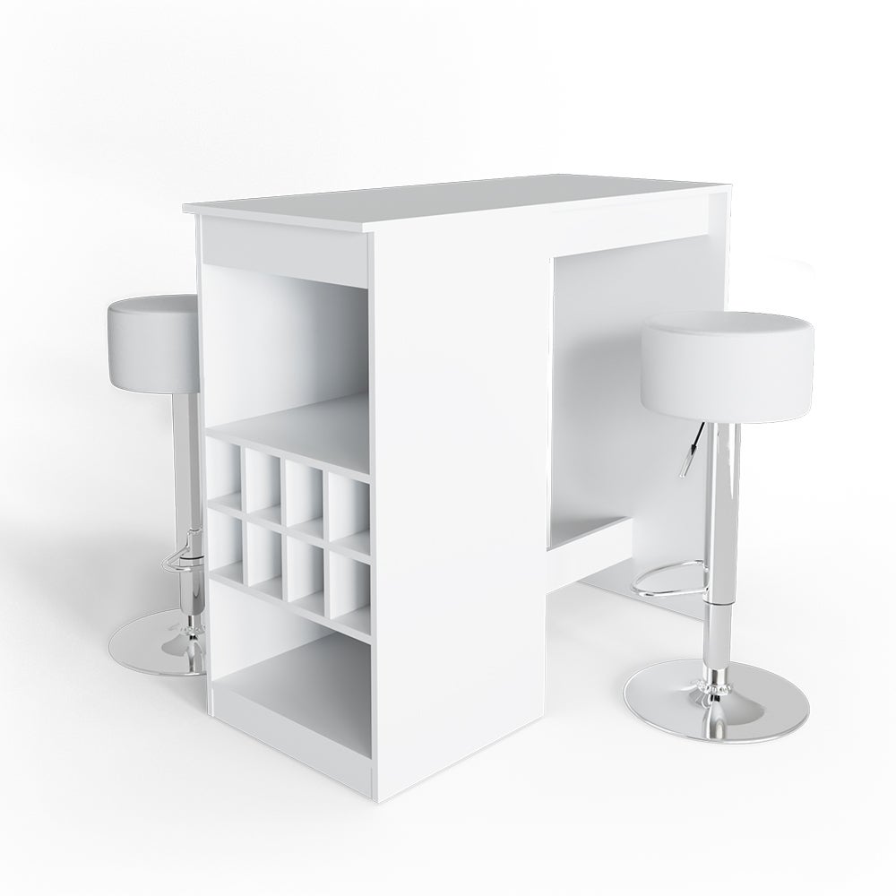 Vicco Zestaw stołu barowego Ross, Biały, 115 x 50 cm z 2 stołkami barowymi