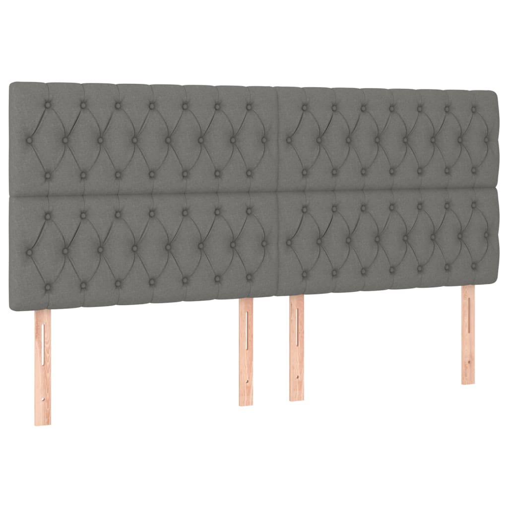 Cadre de lit sans matelas avec tête de lit en tissu pour la chambre, 200 × 200 cm - 9