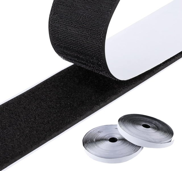 Ruban adhésif noir 25 m x 20 mm, bandes magnétiques autocollantes, ruban velcro double face pour écrans, cadres photo