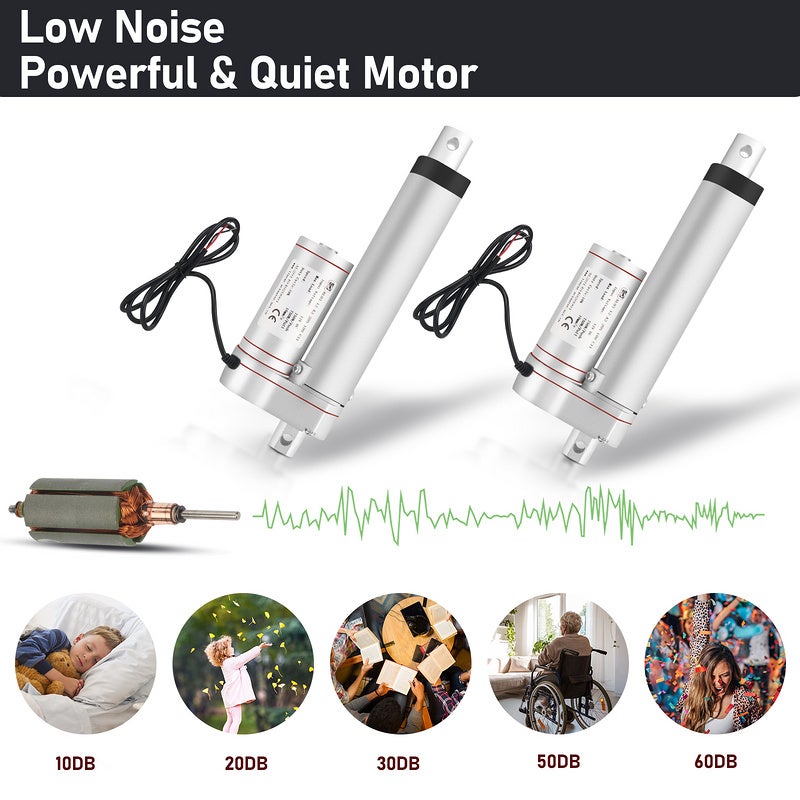 Actionneur Lineaire 12 V, Actionneur 150 mm 337.5 lb/1500 N 5.7mm/s avec Support de Montage, Mecaniques - 6