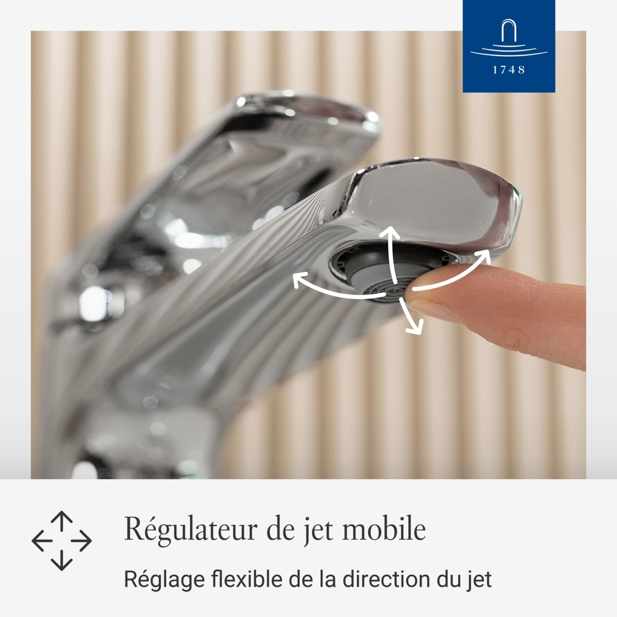 Villeroy & Boch - Robinet de Lavabo Oasis - Mitigeur Monocommande Rond. Sans Bonde. Cartouche Céramique. Hauteur de Bec 114 mm. Finition Chrome - 3