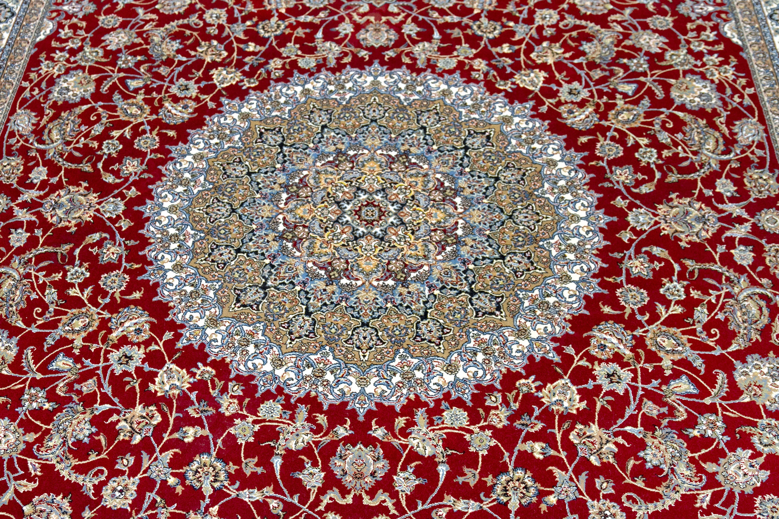 Hamid - Tapis 225x150cm motif floral oriental rouge - 2