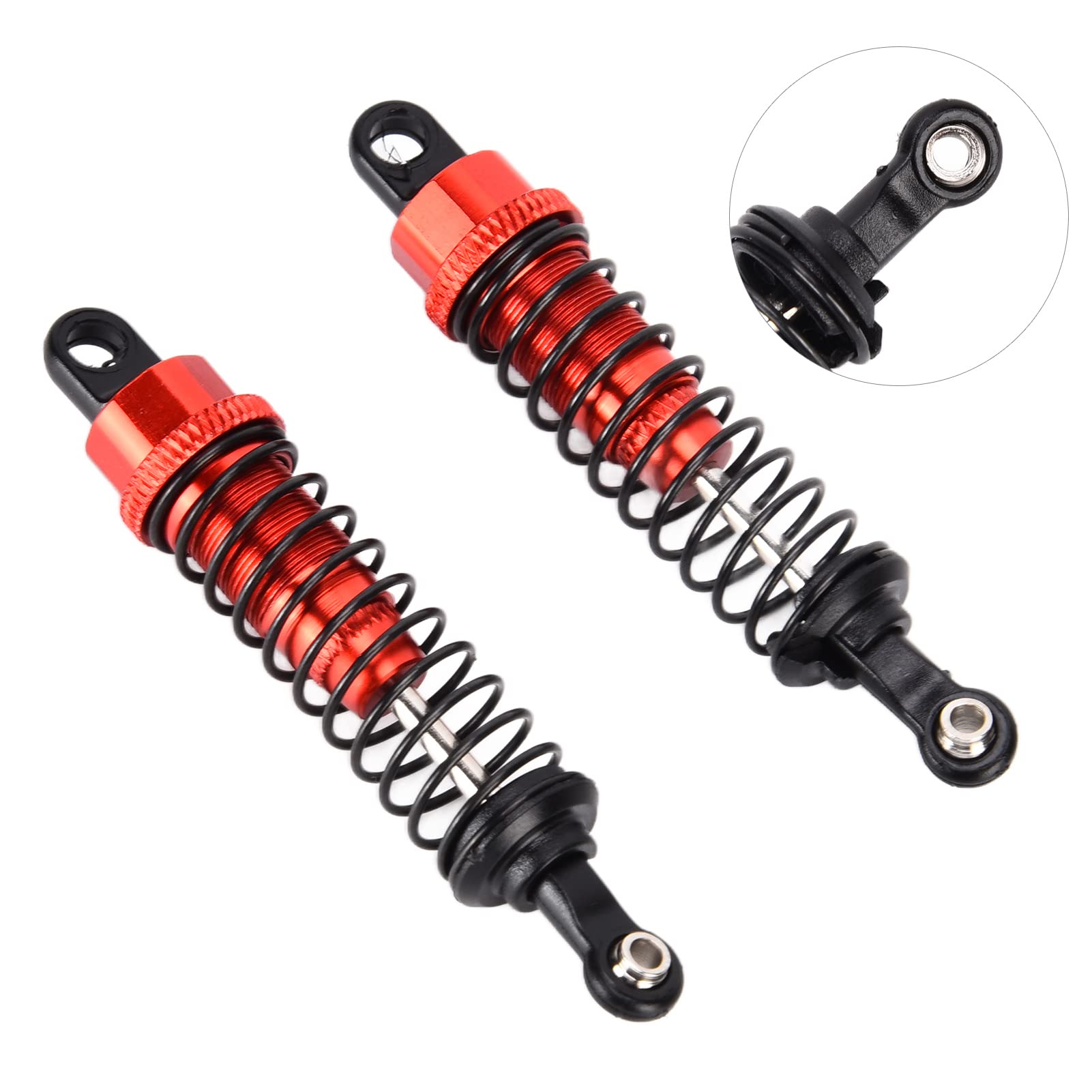 Ammortizzatore RC 2 pezzi Ammortizzatore a quattro ruote motrici Lega di alluminio per telecomando 1/16 (rosso) - 5