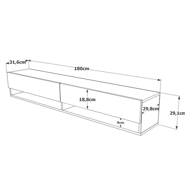 Yurupa - Élégant Meuble TV Futura FR9-A 180 Cm Pin - 7