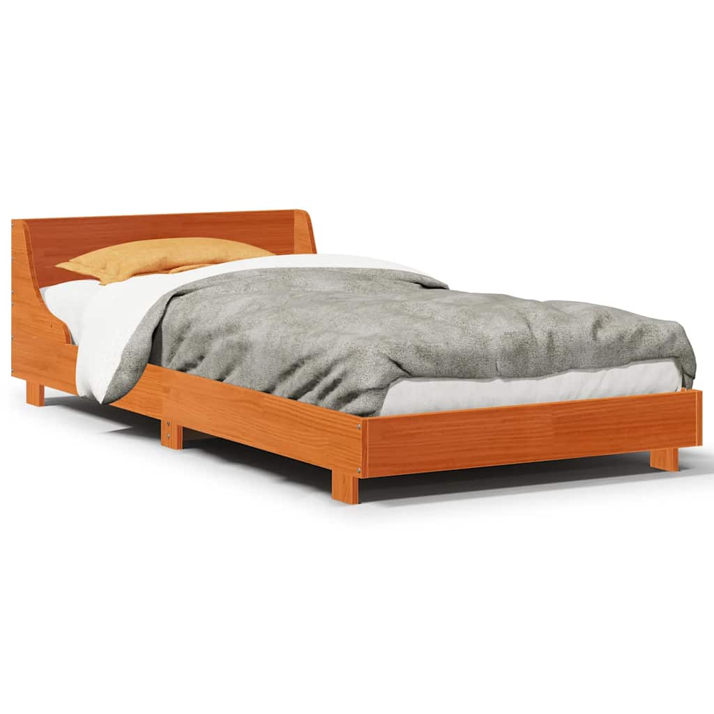 Łóżko Drewniane Rama Łóżka Sofa Brązowe Do Sypialni Pokoju 90x190 cm