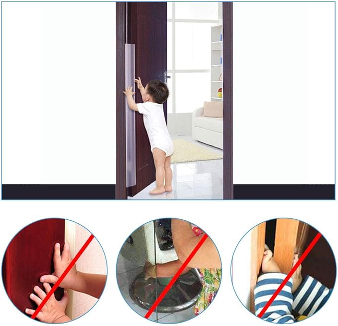 Protezione anti-schiacciamento per le dita, 2 pezzi di protezioni per cerniere delle porte, a prova di schiacciamento per le dita dei bambini, accesso - 5