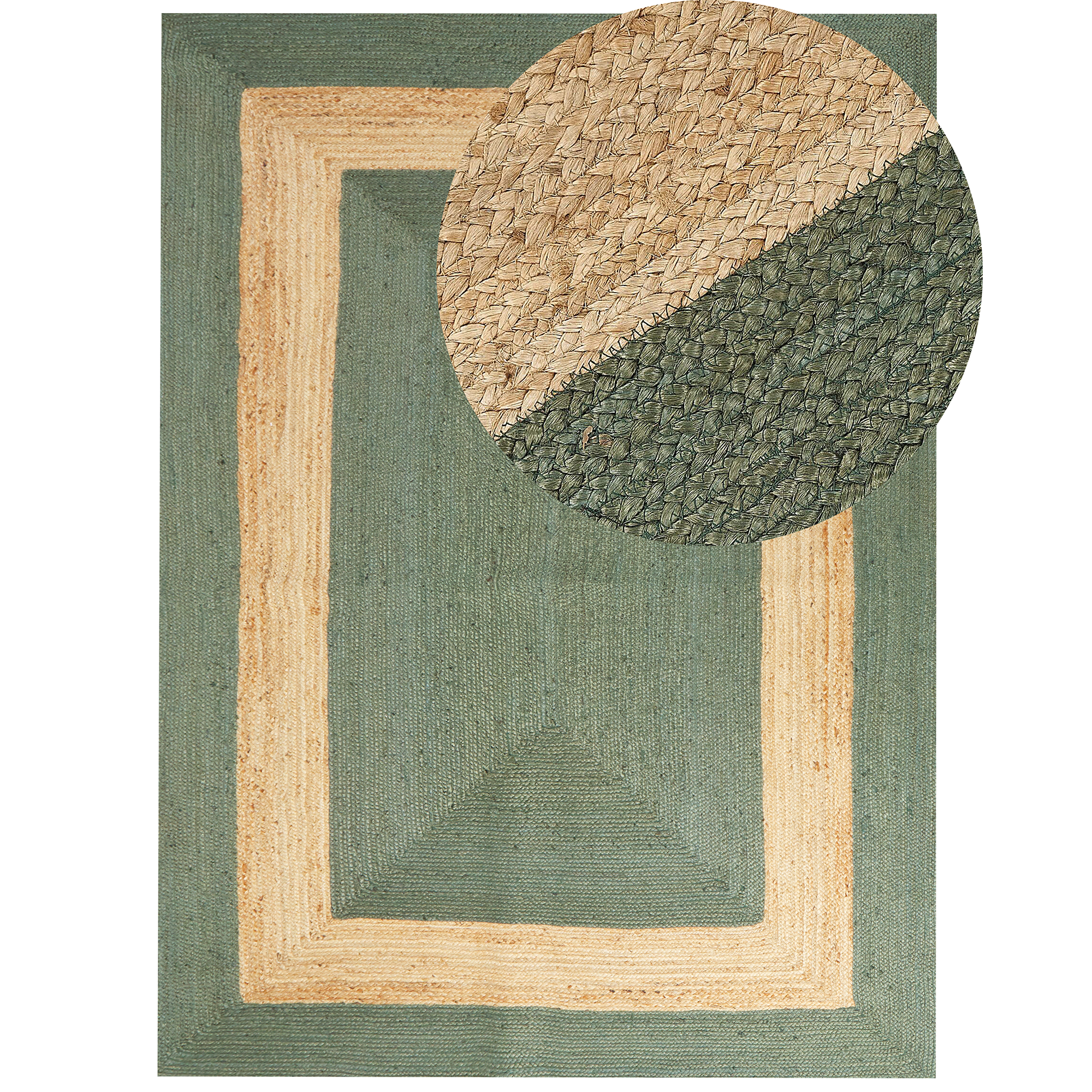 Tapis KARAKUYU Vert 300 x 400 cm Jute | Leroy Merlin