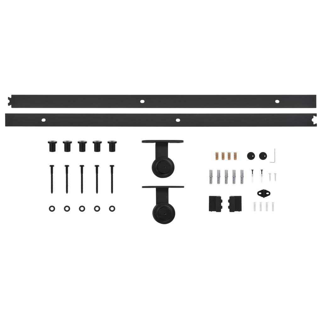 vidaXL Kit de quincaillerie de porte coulissante SKIEN 200 cm noir - 5