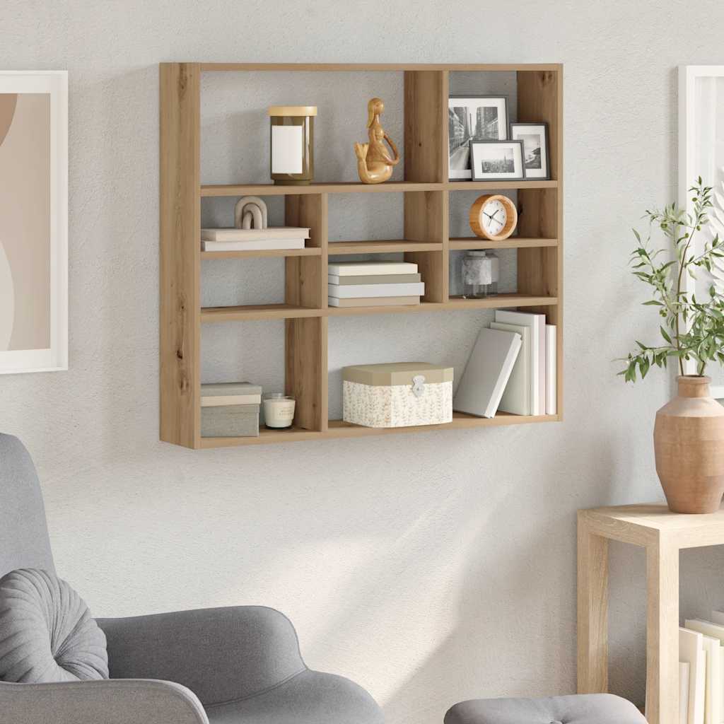 Maison exclusive - estante de pared madera ingeniería roble artisian 90x16x78 cm