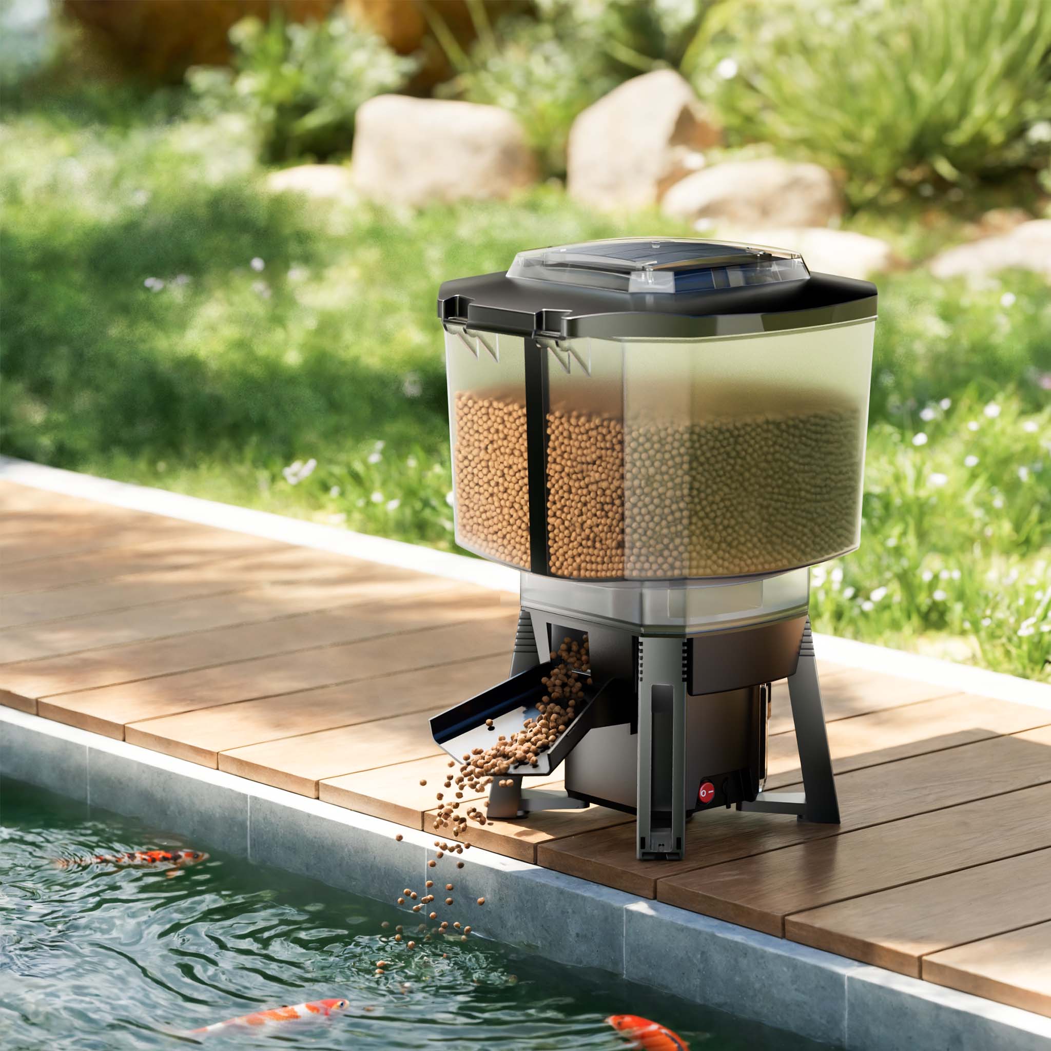 CFF-206 Distributeur automatique alimentaire solaire - 275 x 252 x 420 mm / capacité 6 l - pour Nourriture de poissons - programmable 1-6… SunSun - 2