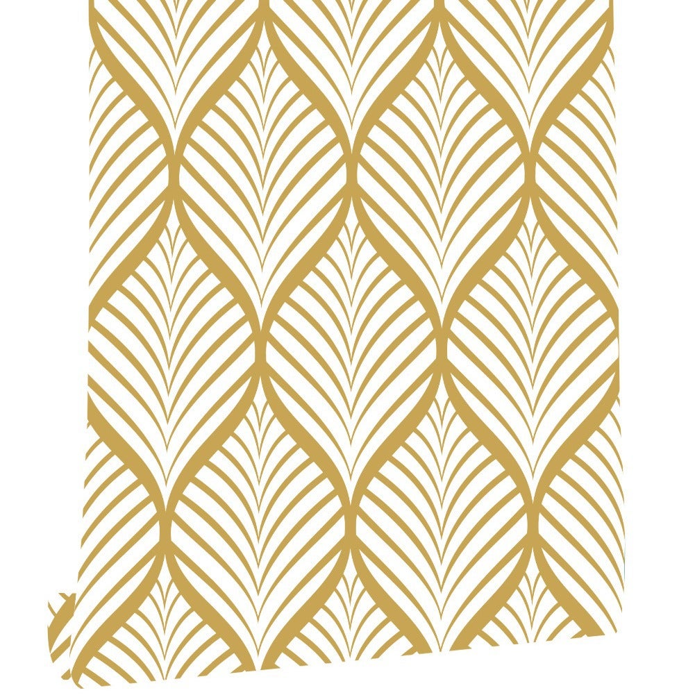 Nowoczesna, minimalistyczna tapeta w żółto-białe geometryczne wzory, samoprzylepna, wodoodporna folia winylowa, 44,5 x 600 cm
