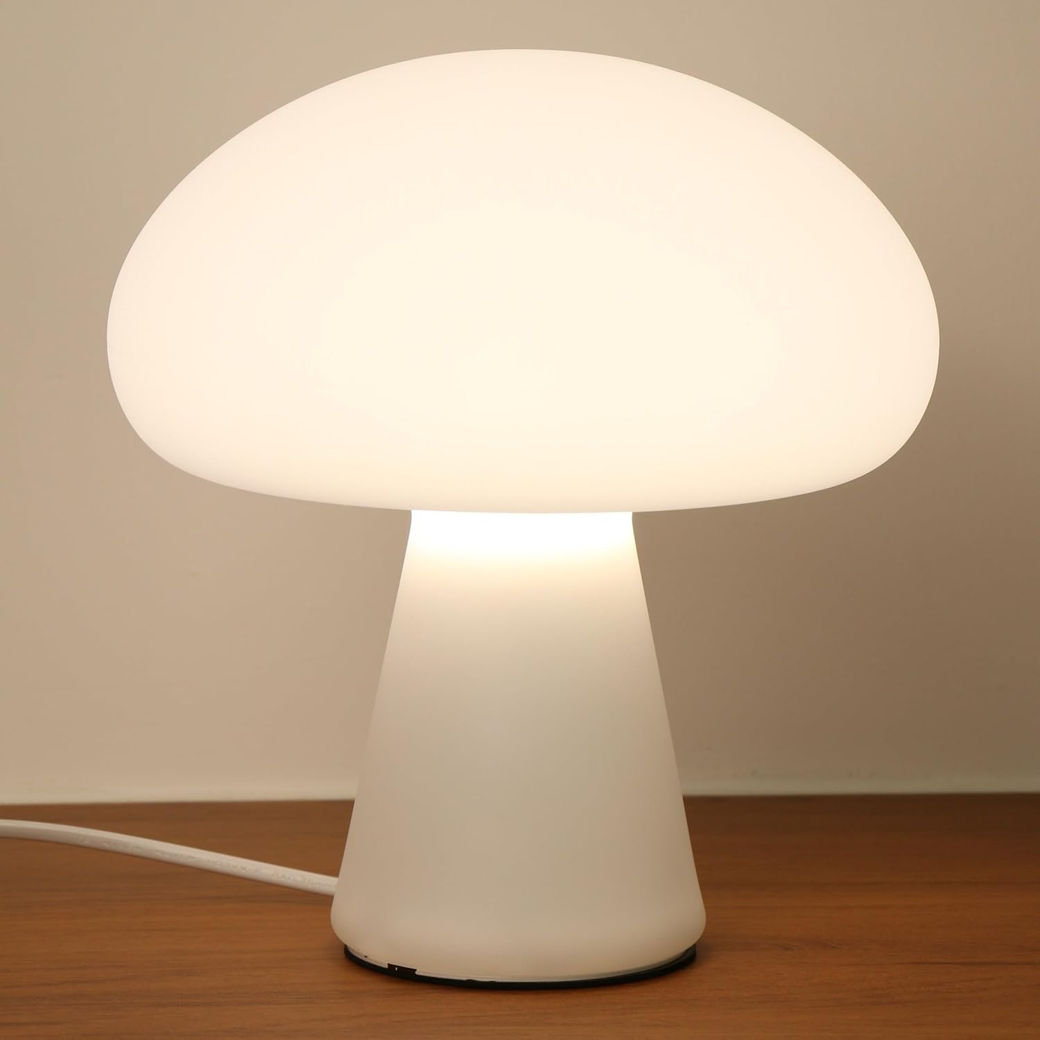 Lampa stołowa w kształcie grzyba, 3 barwy światła (zimna, neutralna, ciepła), żarówka w zestawie. Nowoczesny design, idealna do salonu, sypialni.