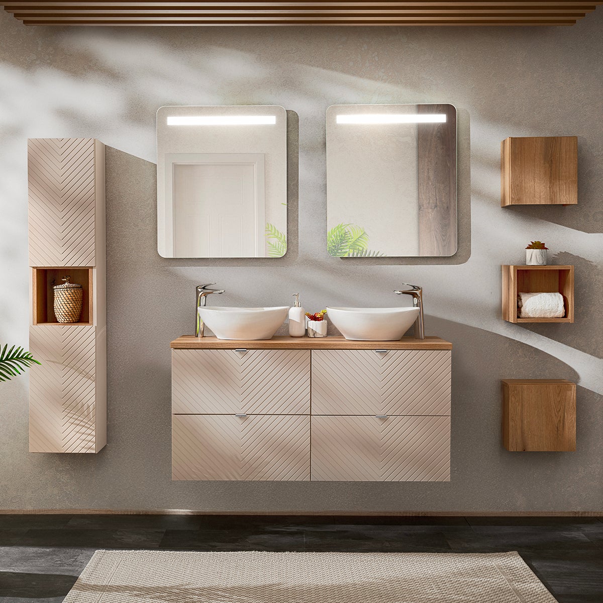 Toeletta Trucco SONNI Con Luci LED - 108x40x140 Cm, Specchio, Sgabello, 10 Lampadine, Bianco