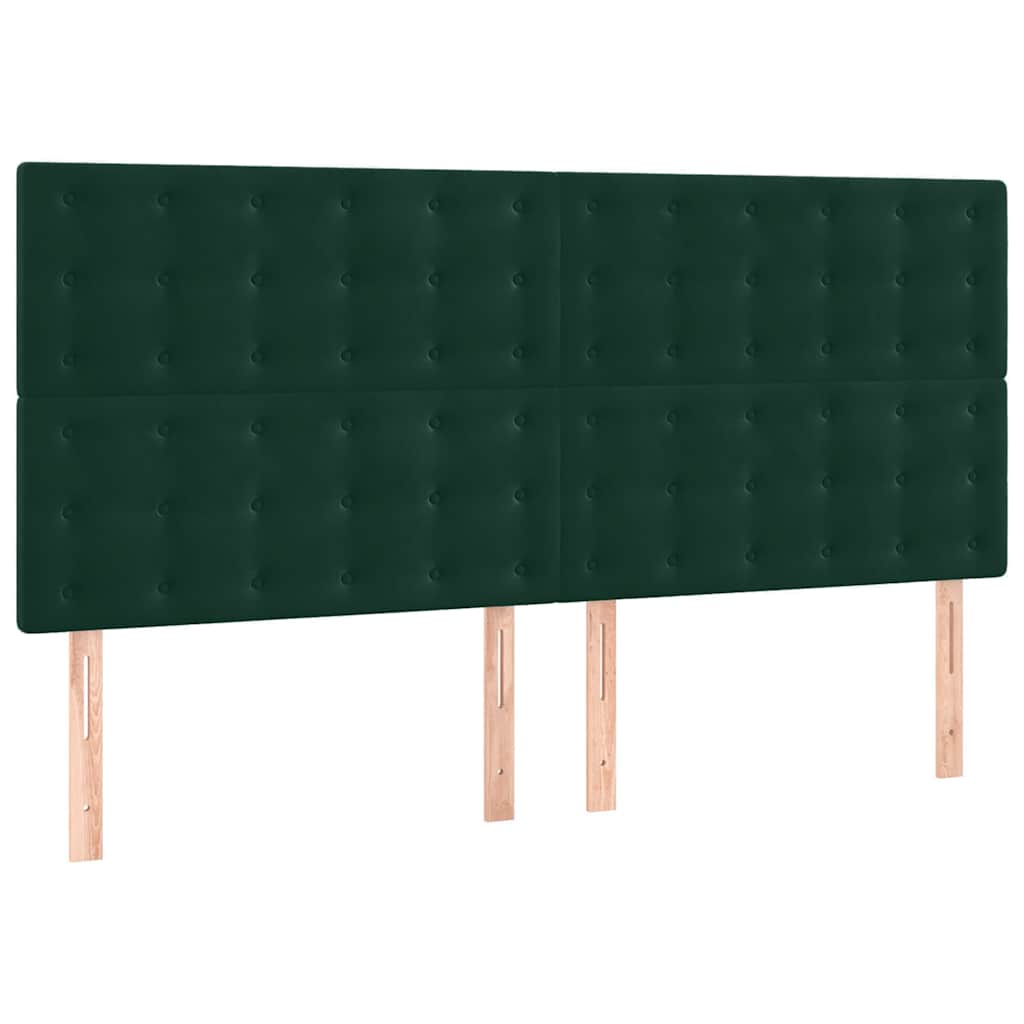 Cadre de lit sans matelas vert foncé 160 x 200 cm velours - 7