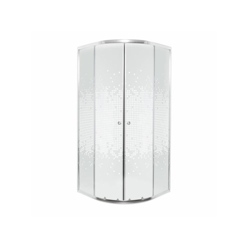 Kabina prysznicowa półokrągła Pixel WHITE 80 biała kratka Kerra