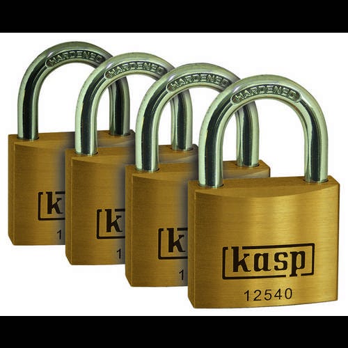 Kasp Lucchetto In Ottone Premium 20mm - Confezione Da 4 Pezzi, Serie 125, Con 4 Chiavi
