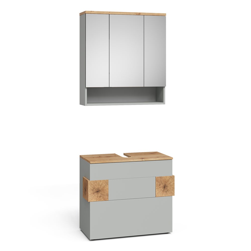 Vicco Zestaw mebli łazienkowych Eden, Szary/Artystyczny, 2 części