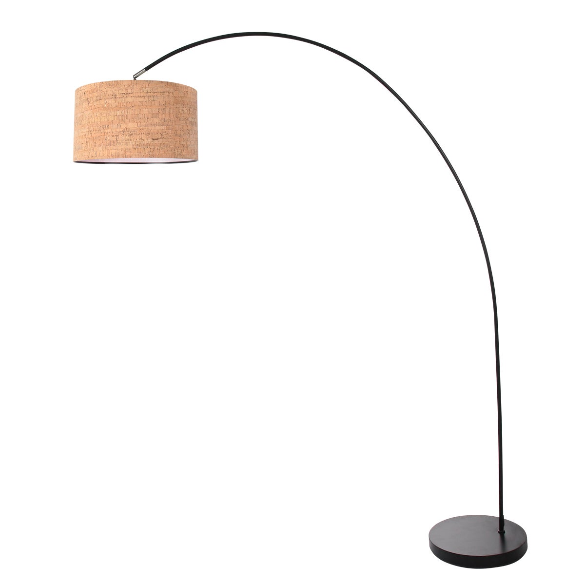 Mexlite - lampada da terra - Solva - naturale nero - metallo tessile - Ø 40cm - E27 - 4345ZW - 2