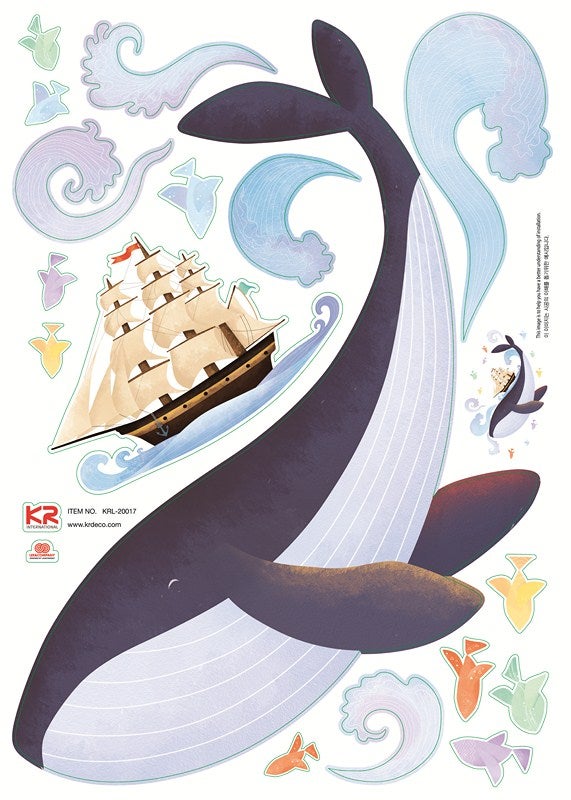 Adhesivo ballena, barco y los peces - Sticker adesivo - adesivi murali - - 4