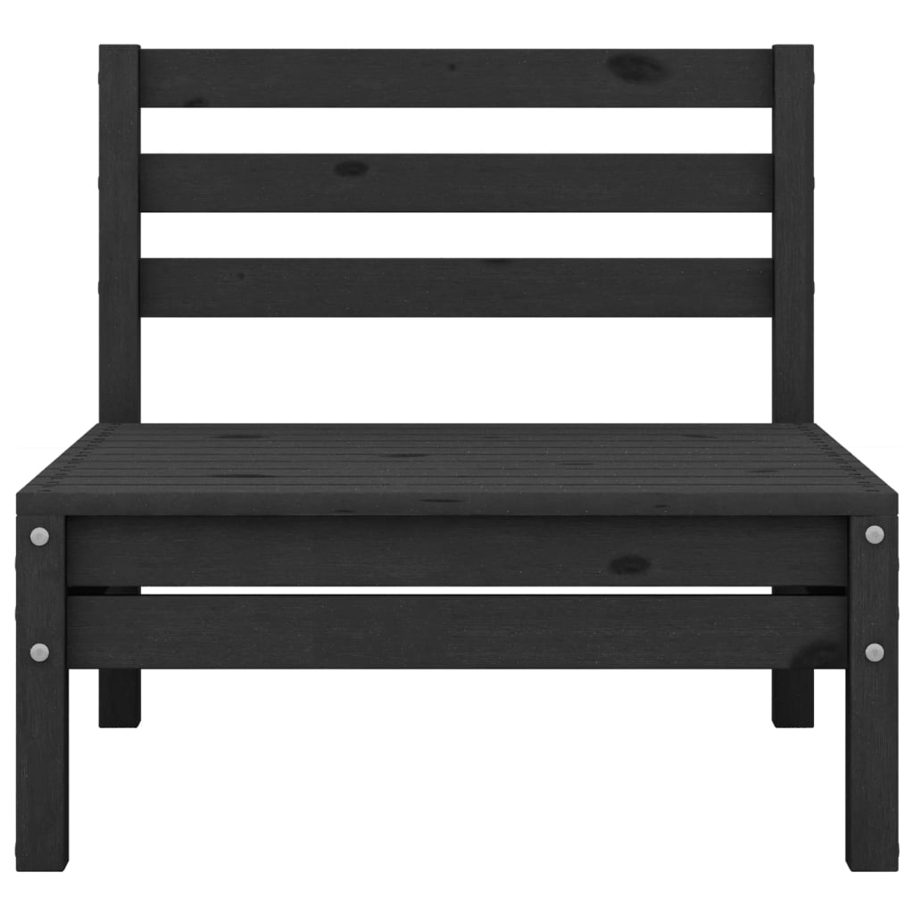 Maison Exclusive - 5 pcs conjunto lounge de jardim pinho maciço preto - 4