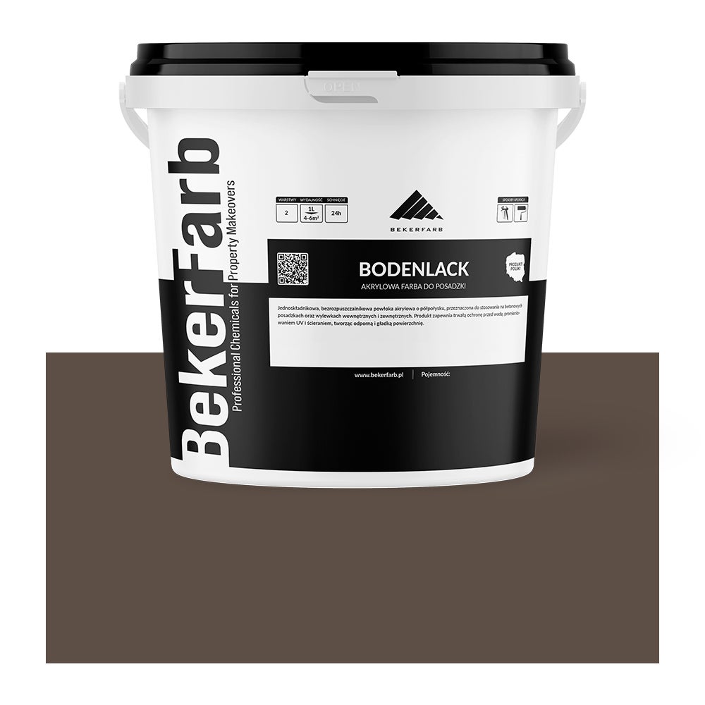 Farba Akrylowa do Bruku i Betonu - Brązowy Terra - 5L | Kostka Brukowa, Kostka Betonowa, Płyty Betonowe, Beton Wylewany, Beton Dekoracyjny
