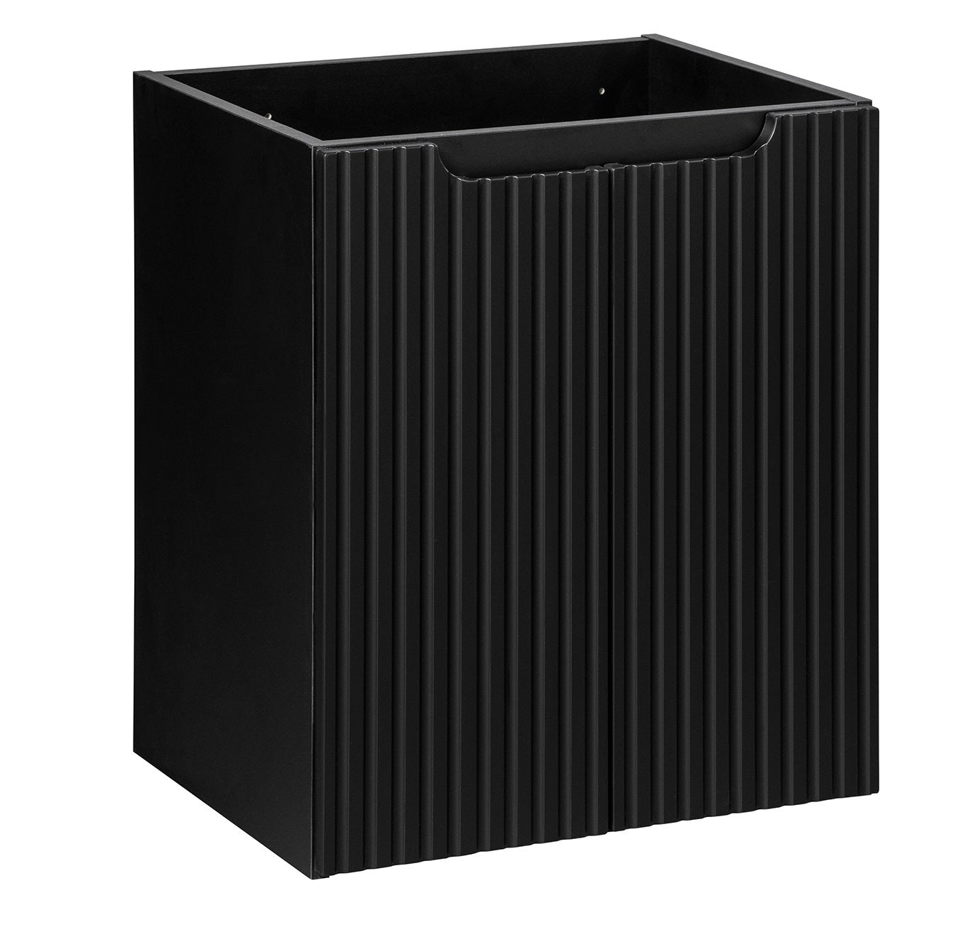 Szafka łazienkowa NOVA BLACK 50 cm czarna ryflowane fronty 2 drzwi