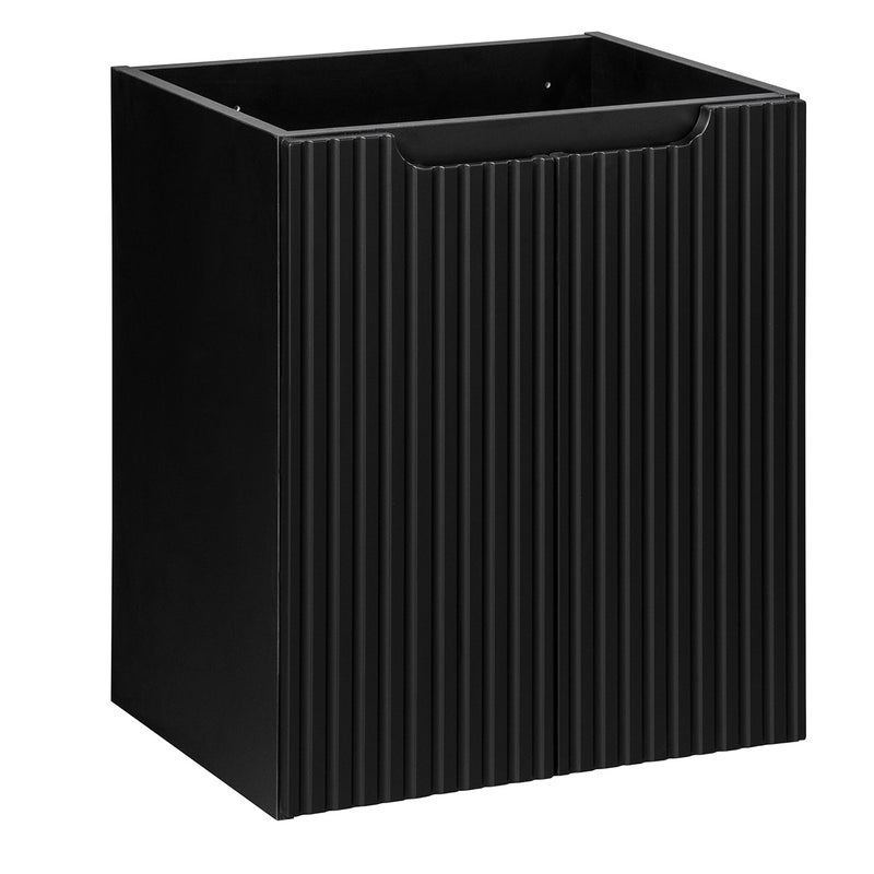 Szafka łazienkowa NOVA BLACK 50 cm czarna ryflowane fronty 2 drzwi