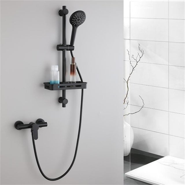 Kit de douche en acier inoxydable 304 noir, mitigeur eau chaude et froide sans plomb, robinet de douche portable pour salle de bain