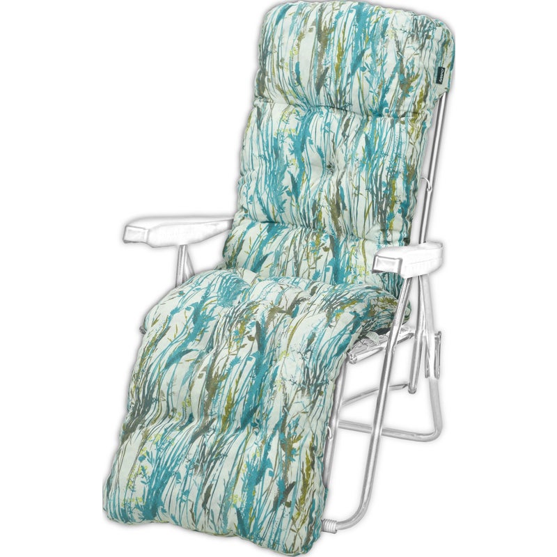 Poduszka ogrodowa na leżak z podnóżkiem AMPO niebieski biały 1 szt.