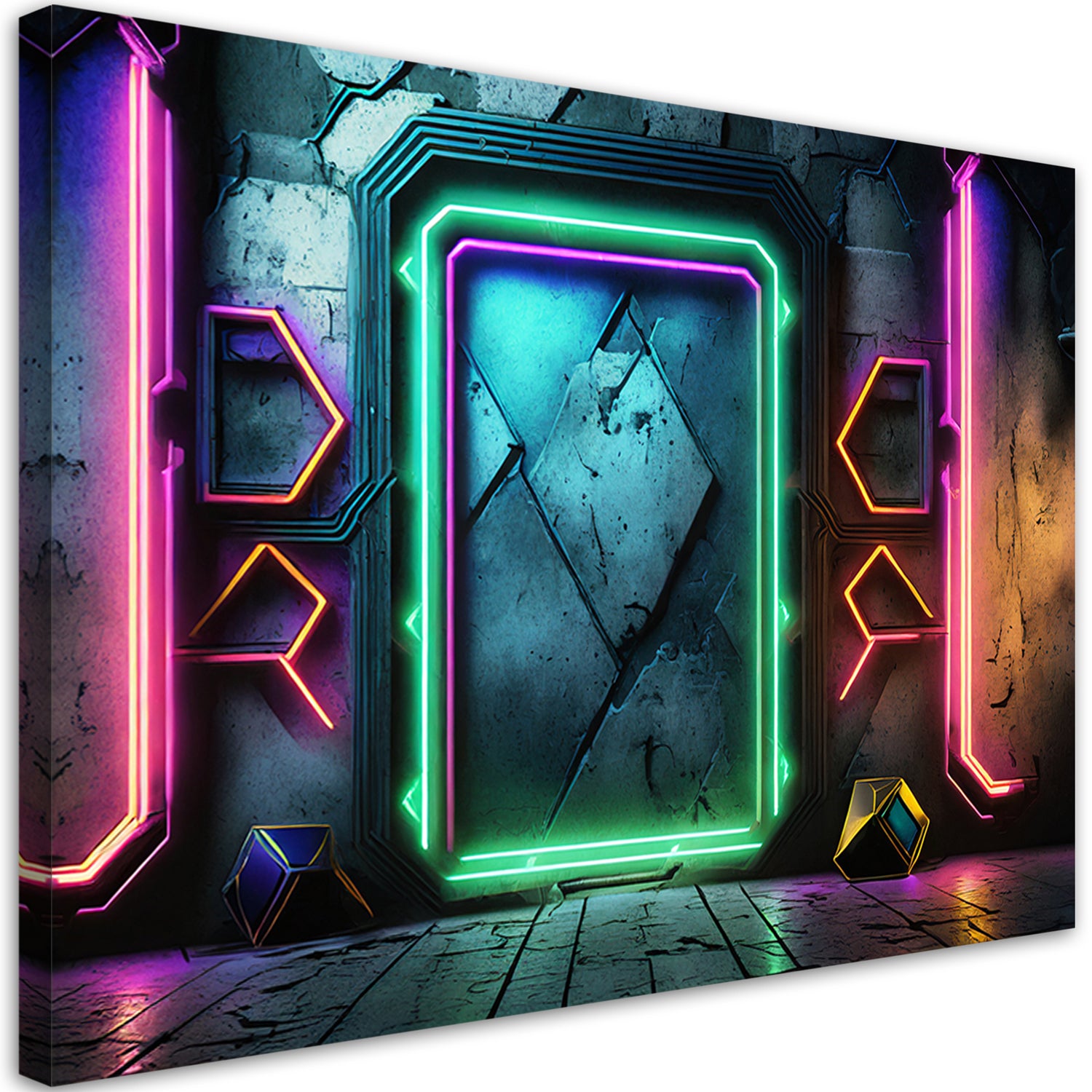 Obraz na płótnie, Portal Neon Abstrakcyjny Futurystyczny 90x60