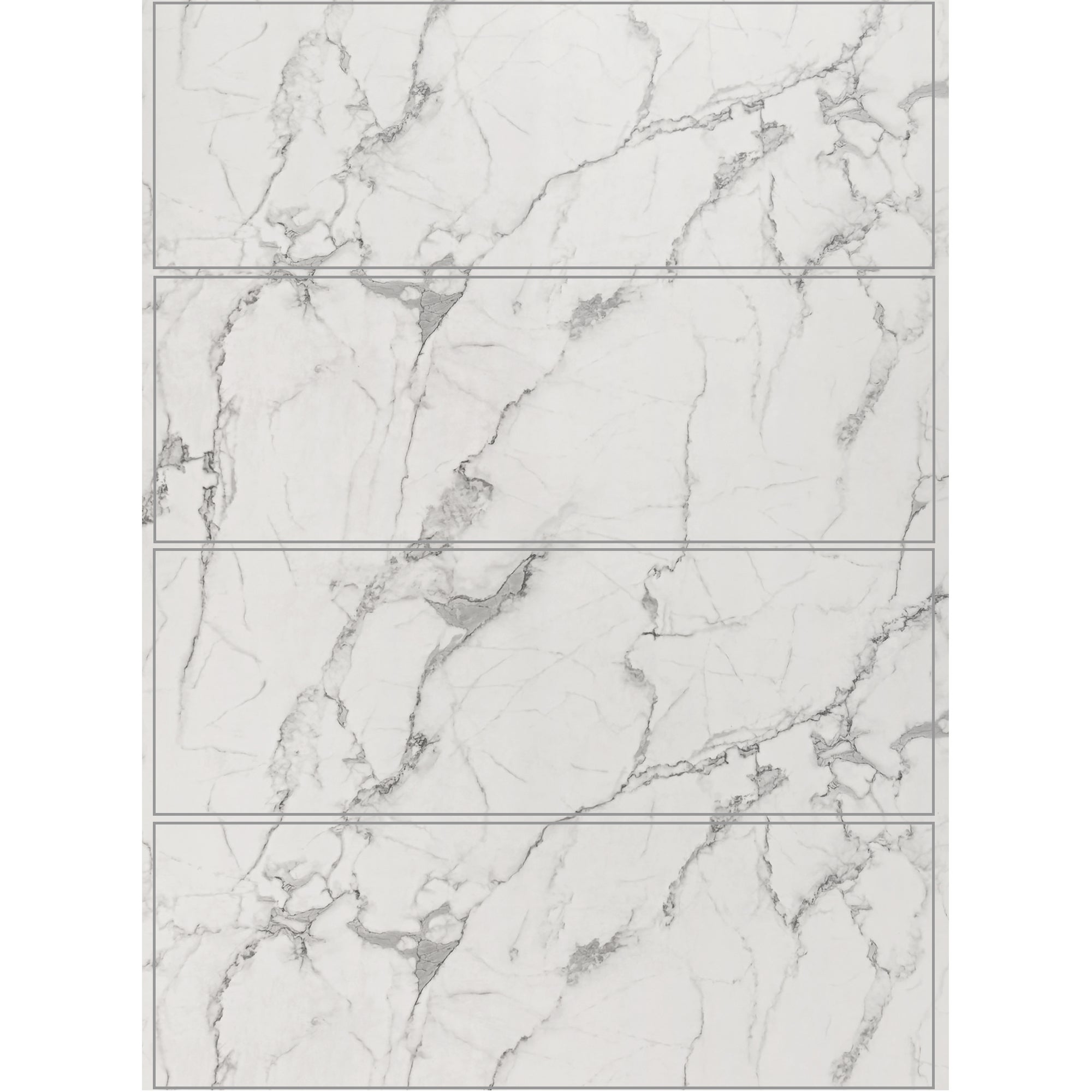 Panneau mural PVC 260 x 120 cm – 4 parties à assembler – effet marbre gris clair brillant – ép. 3 mm – 3,12 m² – Panneau mural douche – Decopine - 3