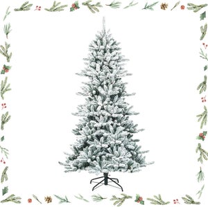 Albero Di Natale Slim Innevato 210 Cm - Pino Realistico Superfolto, Base Stabile, Apertura Ombrello - Foto 12