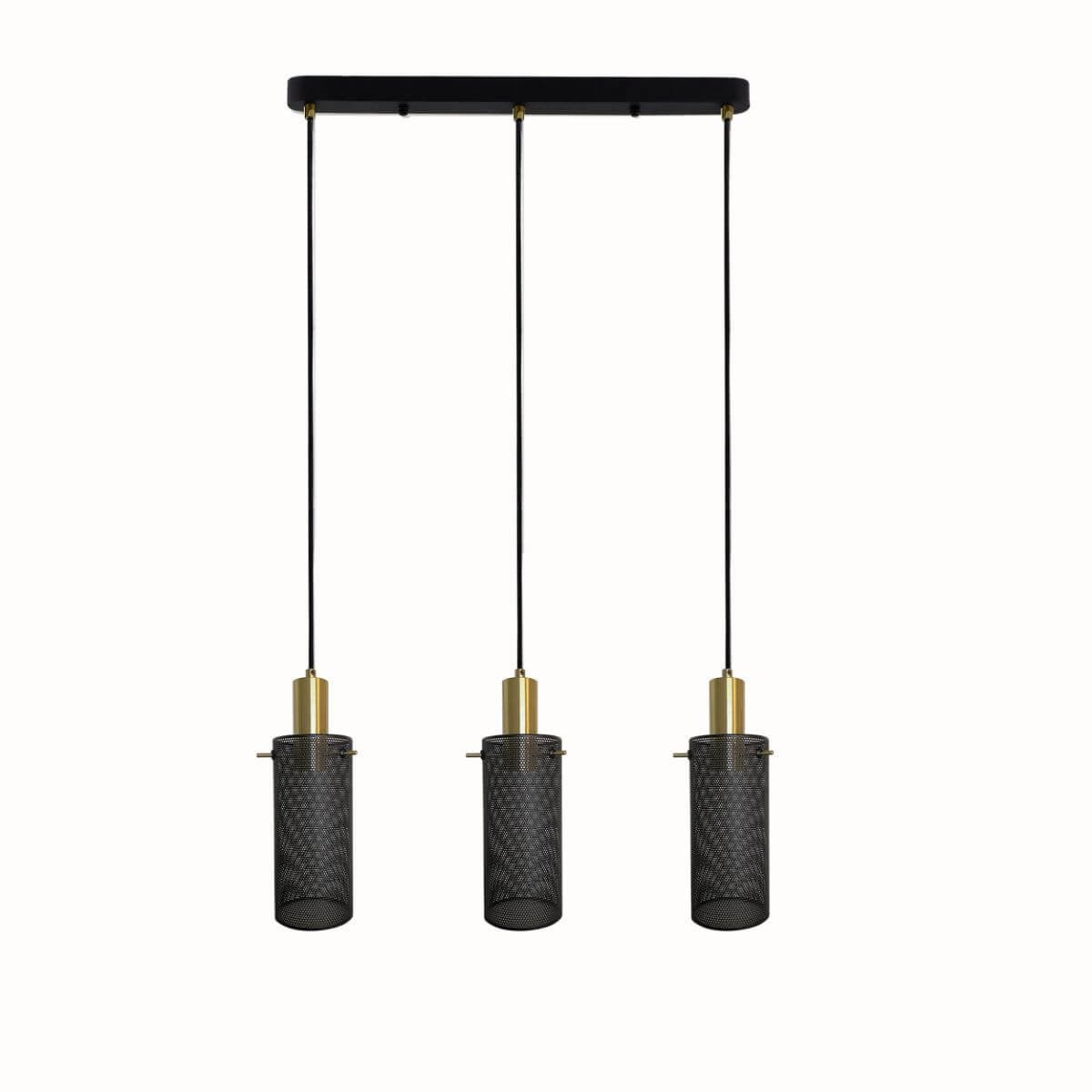 Lampa wisząca Tirana czarno-złota 3xE27x40W wym: 150 x 50 x 10 cm metal Light Prestige