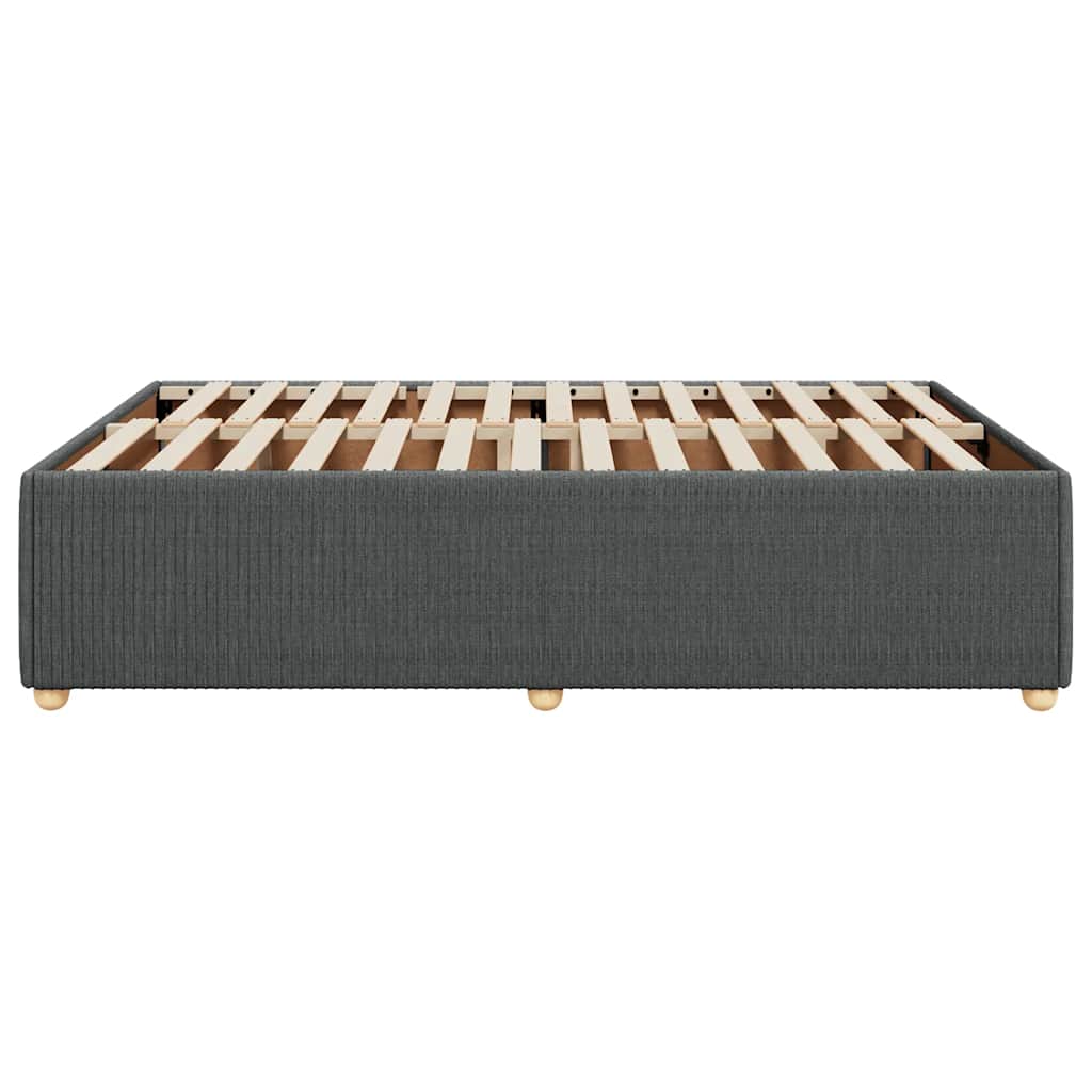 Cadre de lit sans matelas, tissu, gris foncé, pour la chambre, 160 × 200 cm - 5