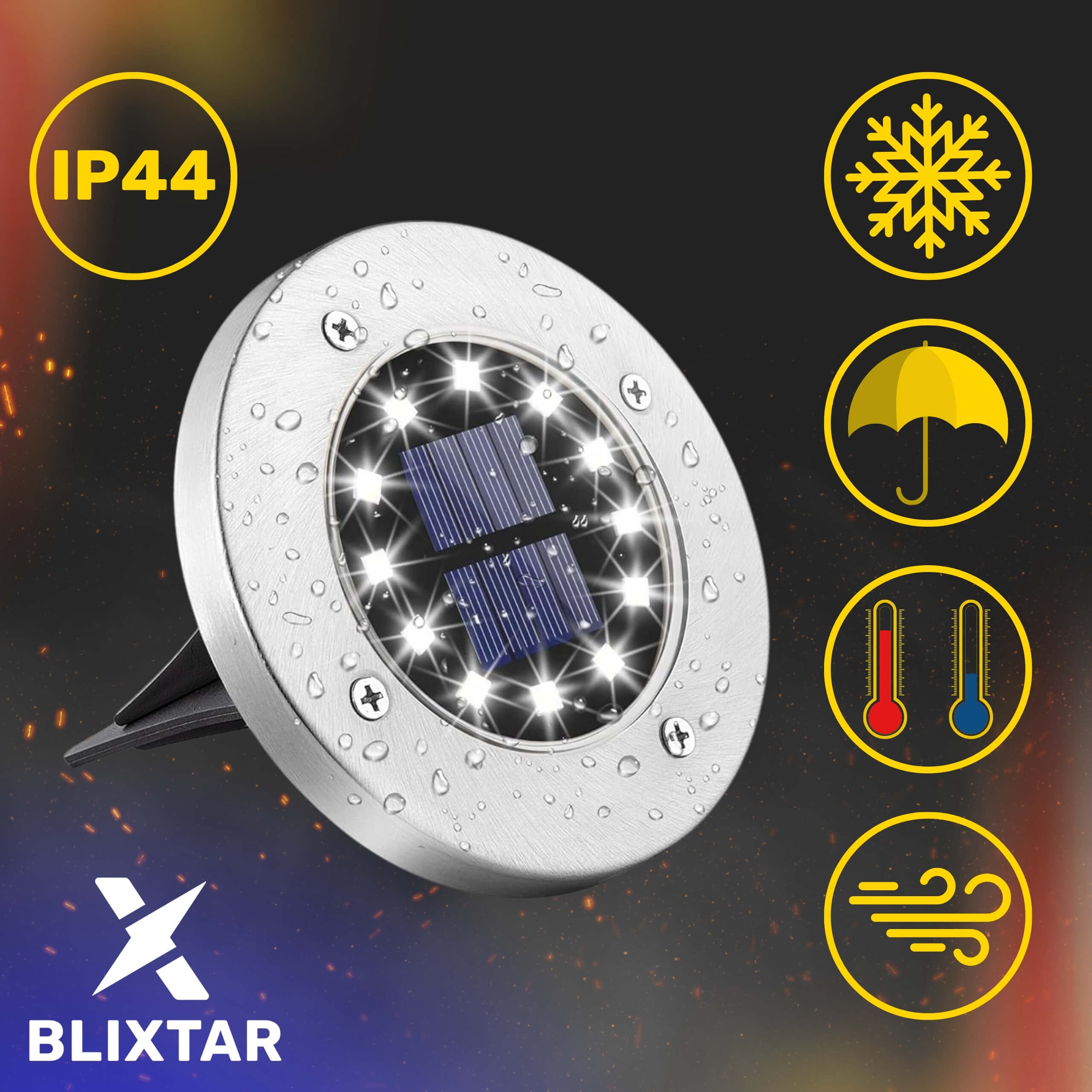 Zestaw 8 Solarnych Lampek LED Gruntowych Wbijanych Najazdowych Wodoodpornych do Ogrodu - 8