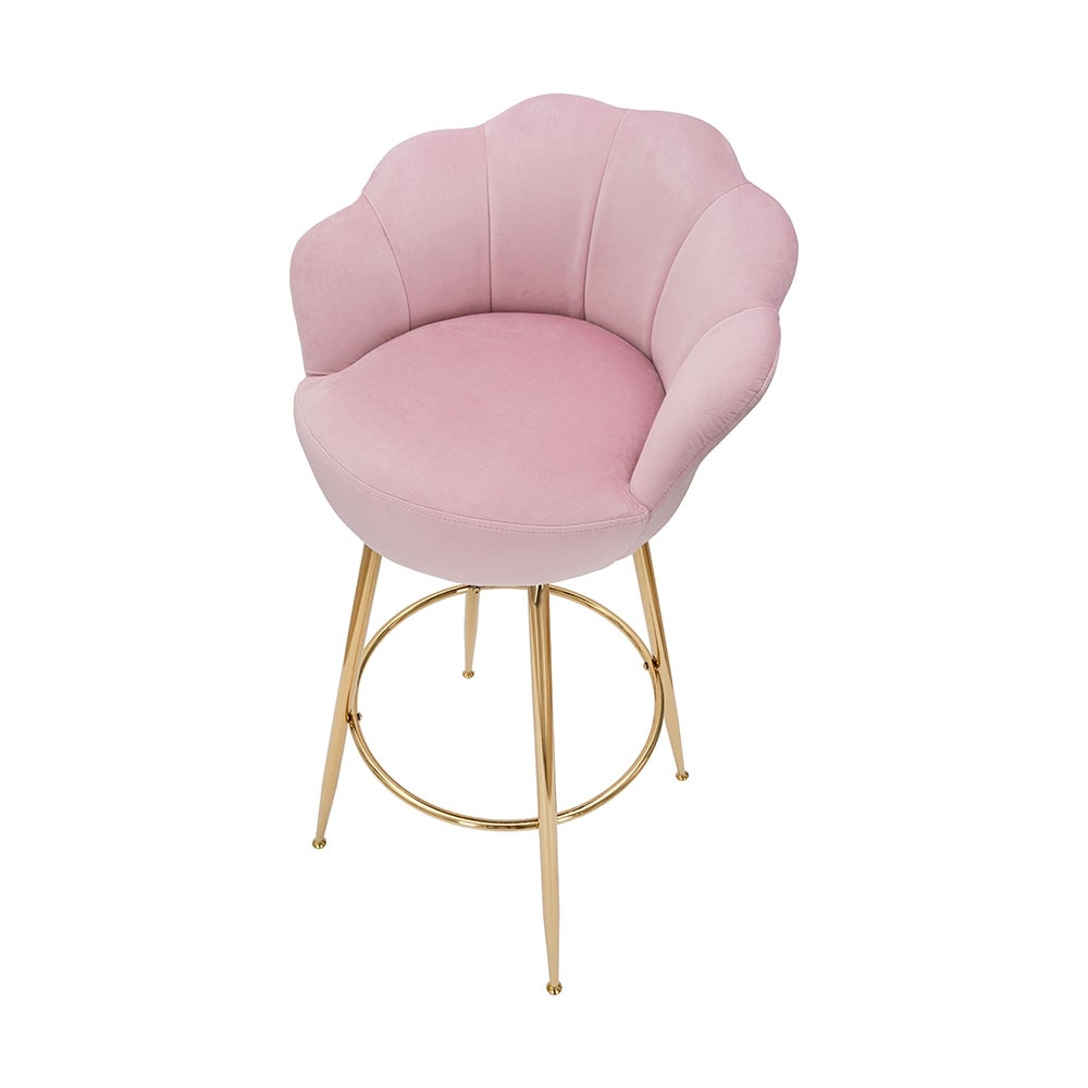 Taburete de bar cocina con respaldo floral patas doradas h90cm Vienna - 7