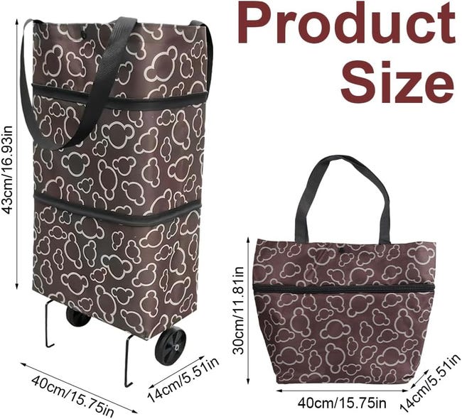 Sacs de Courses sur roulettes, Chariot de Courses Portable Pliable 2 en 1, Sac fourre-Tout en Tissu Oxford, Sac fourre-Tout réutilisable, Sacs d'épicerie pour Le Shopping Quotidien Sacs de Courses sur roulettes, Chariot de Courses Portable Pliable 2 en 1, Sac fourre-Tout en Tissu Oxford, Sac fourre-Tout réutilisable, Sacs d'épicerie pour Le Shopping Quotidien