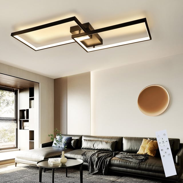 ZMH Nowoczesna lampa sufitowa LED z pilotem – metalowa lampa do sypialni