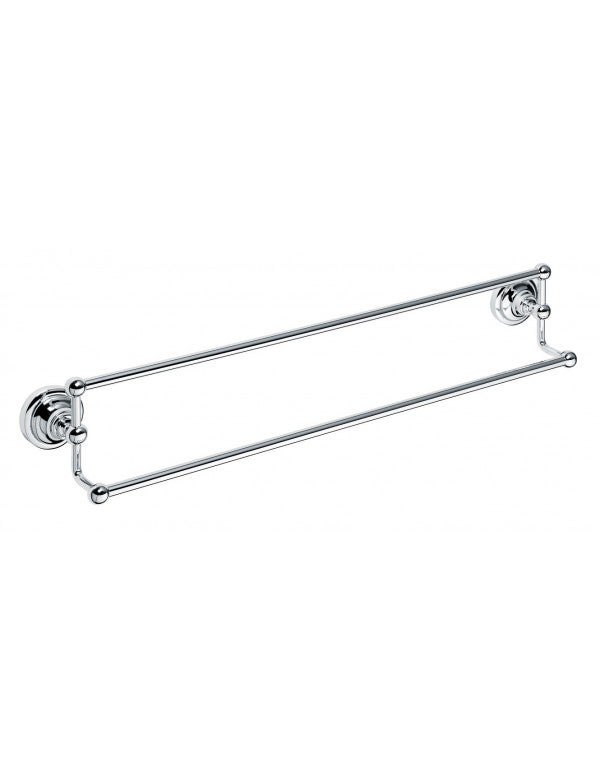Porte-serviettes double RETRO en laiton chromé 66,5x12,5x11,5 cm