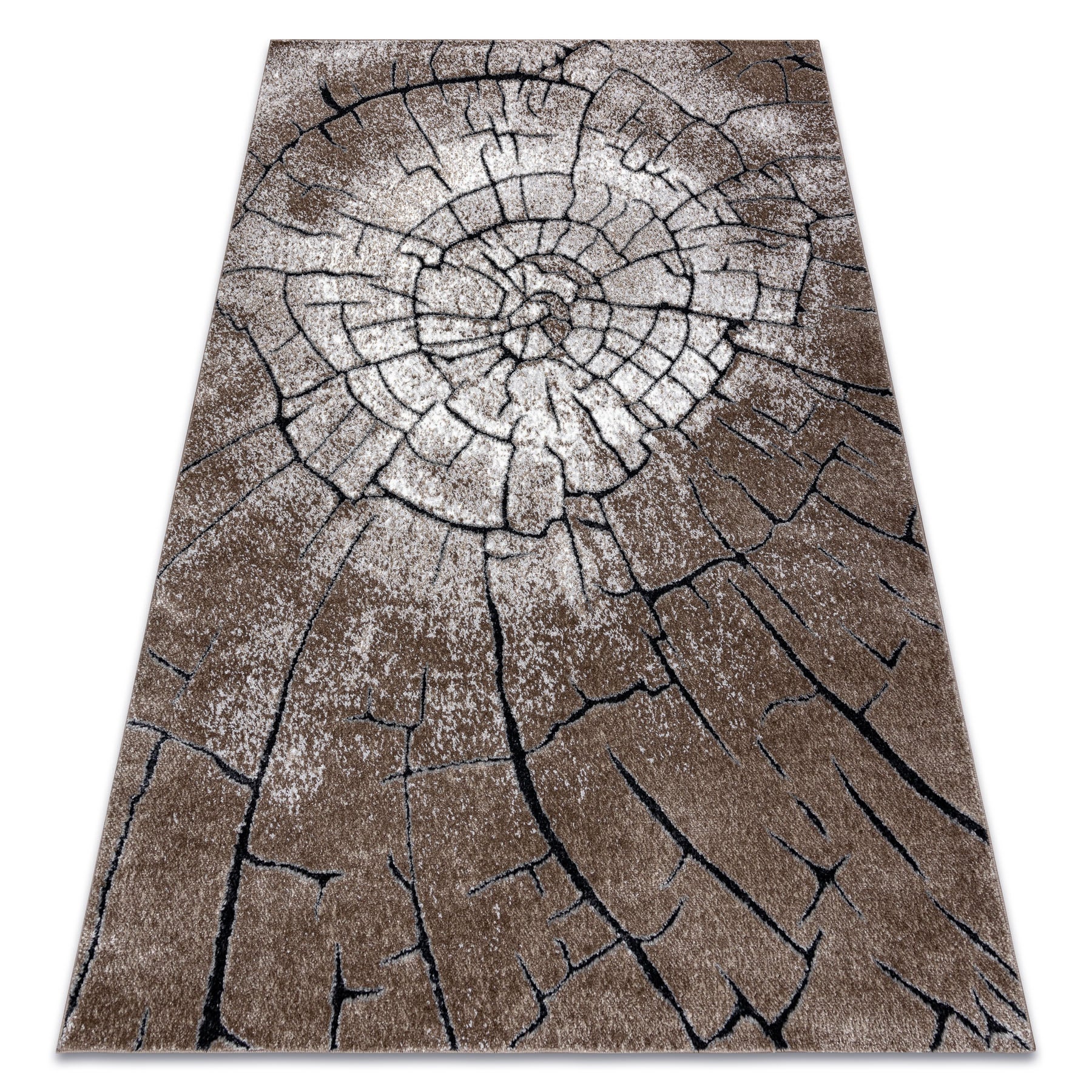 Dywan nowoczesny COZY 8875 Wood, pień - Strukturalny, dwa poziomy runa brązowy 80x150 cm