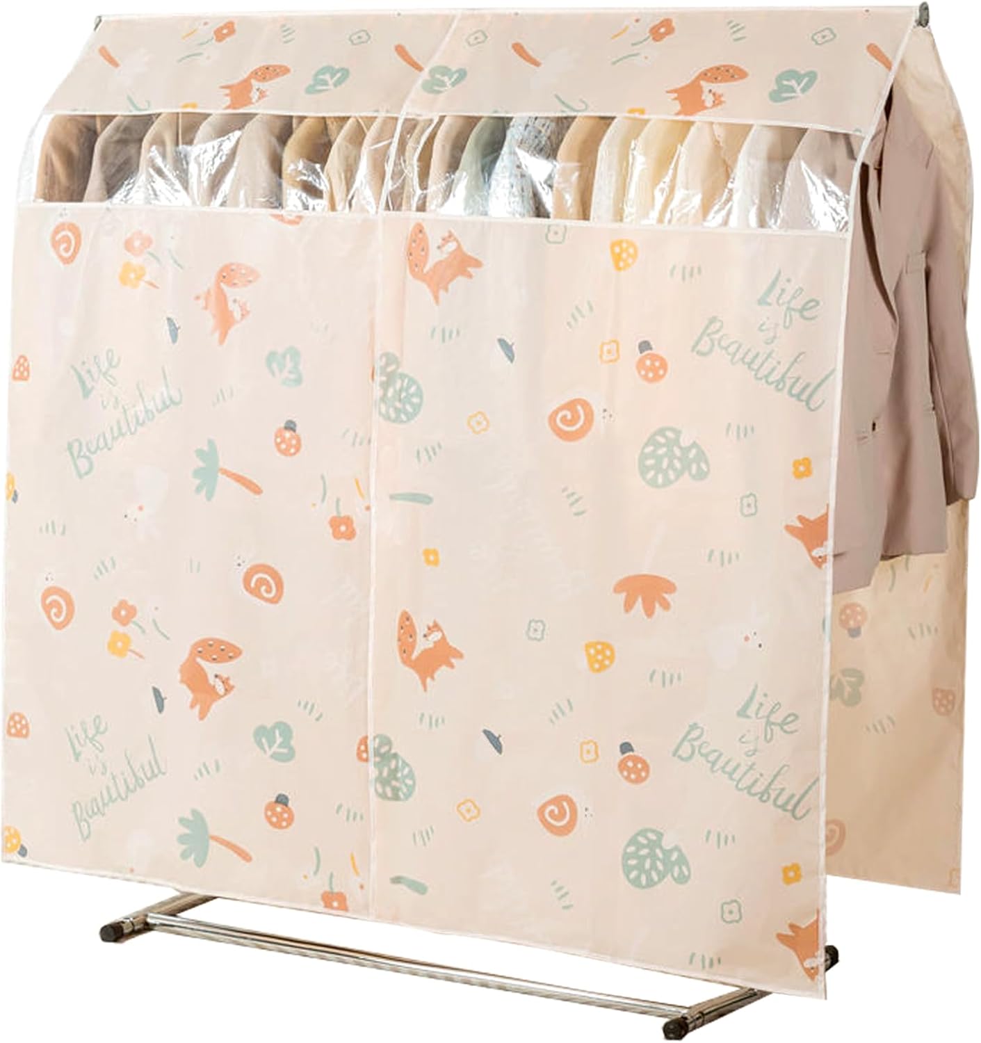 Pokrowiec na ubrania 150×150 cm, pokrowiec na wieszak, osłona przeciwkurzowa, uniwersalny pokrowiec na ubrania