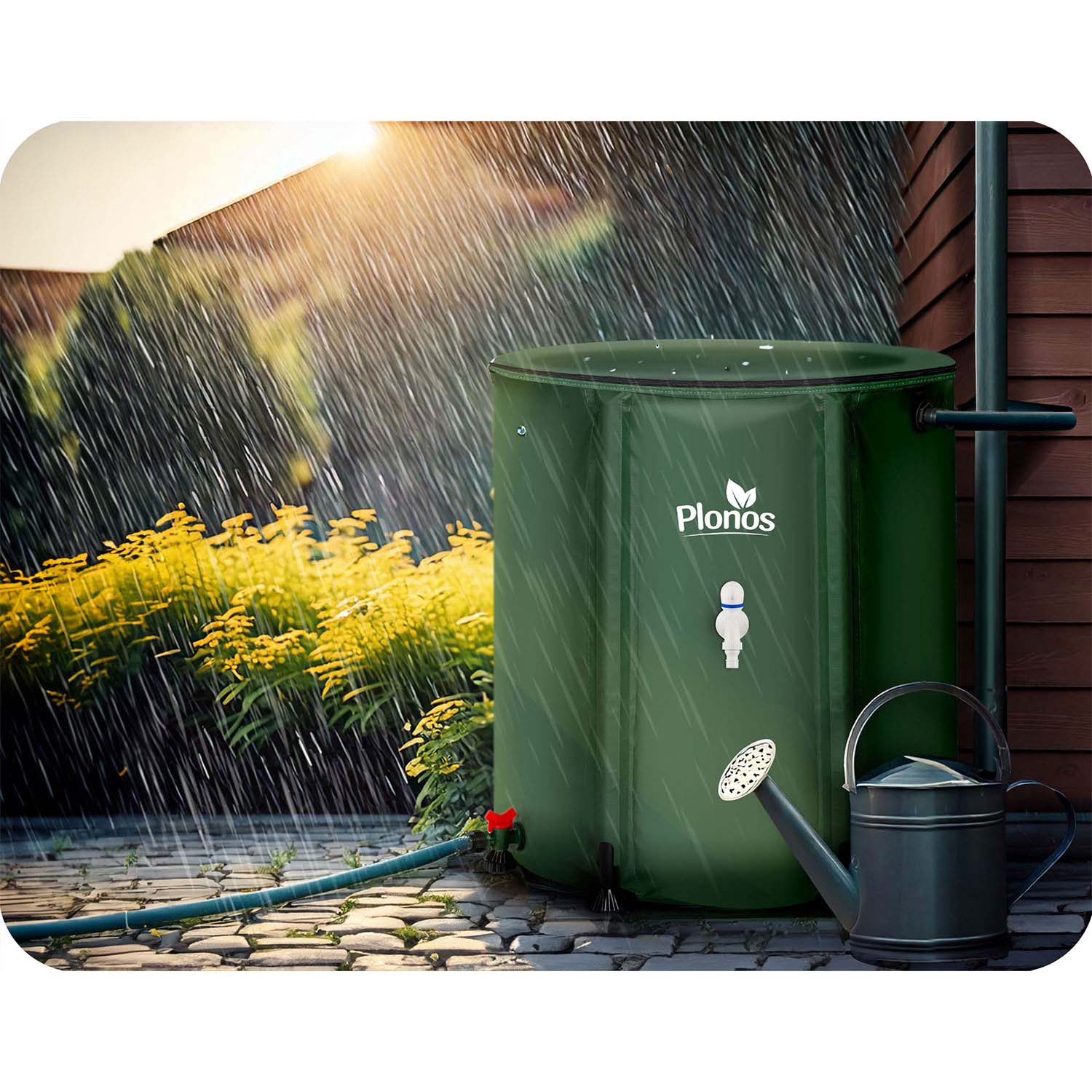 Zbiornik na deszczówkę składany beczka na wodę z rynny 200l Plonos - 3