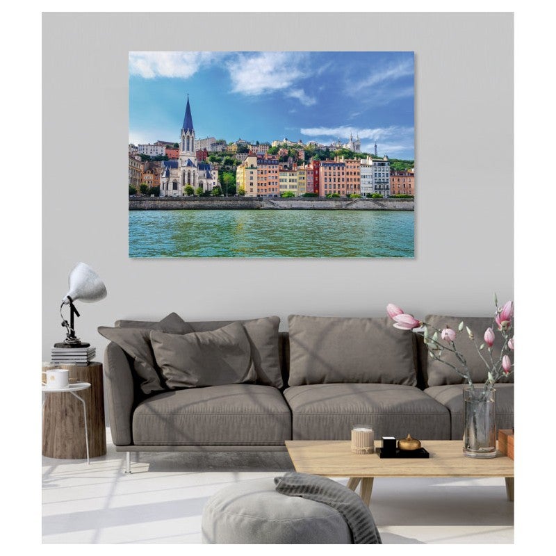 Tableau toile en kit QUAIS DE SAONE 180 x 130 cm - Toile textile sans PVC, Made in France par Scenolia - 3